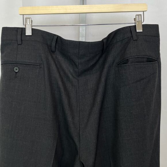 BROOKS BROTHERS Makers Brooksease EST 38 Flat Front Pants Cuffed Hem Gray USA - Picture 6 of 8